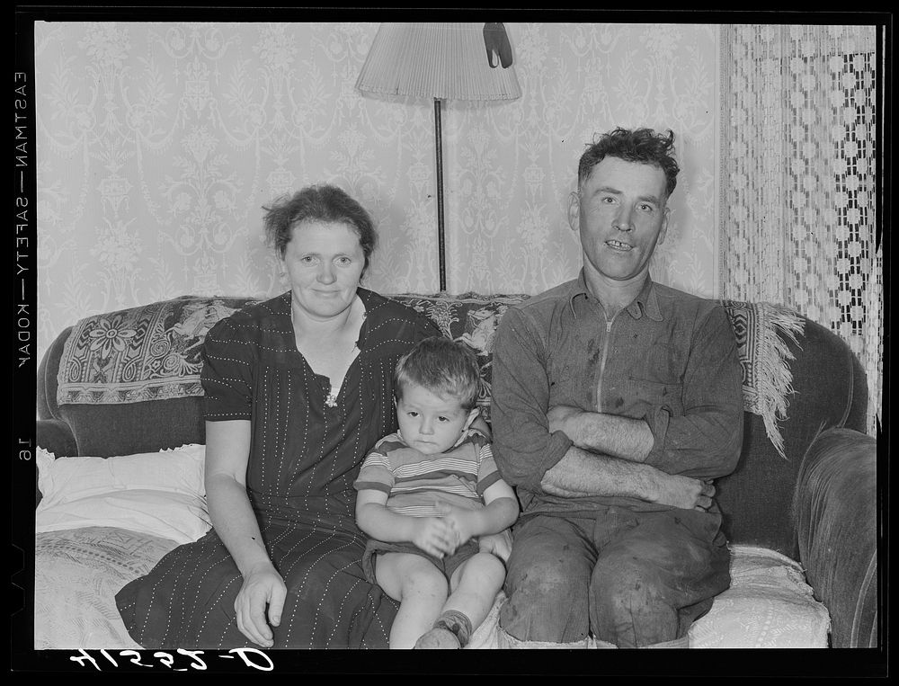 Mr. and Mrs. Louis Poleski and one of their children. Polish tobacco farmers. Enfield, Connecticut. Sourced from the Library…