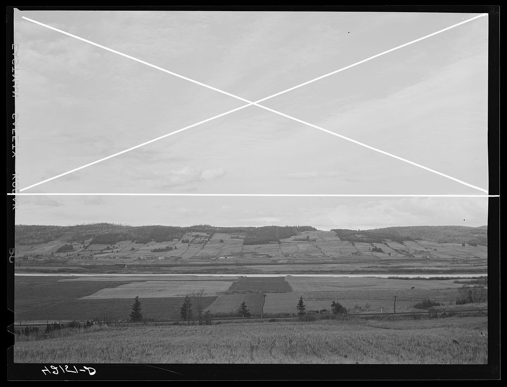 Potato farms along the banks of the Saint John River near Madawaska, Maine. It was not far from this spot that the Acadians…