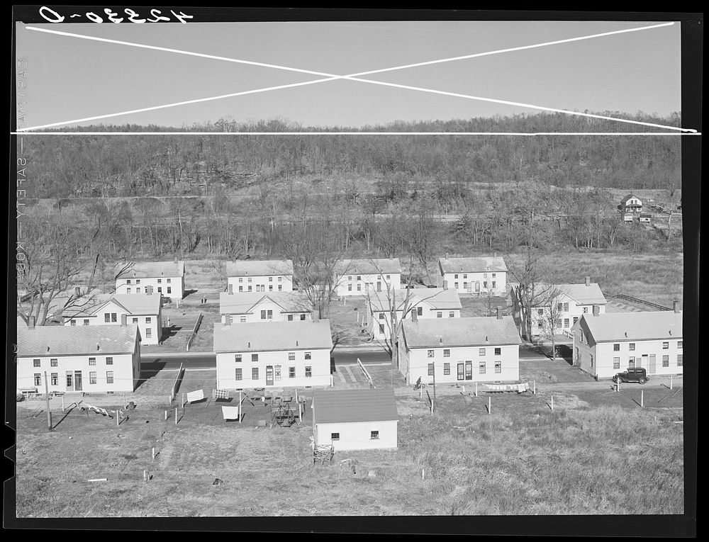 Company houses in the mill town of Baltic, Connecticut. Sourced from the Library of Congress.
