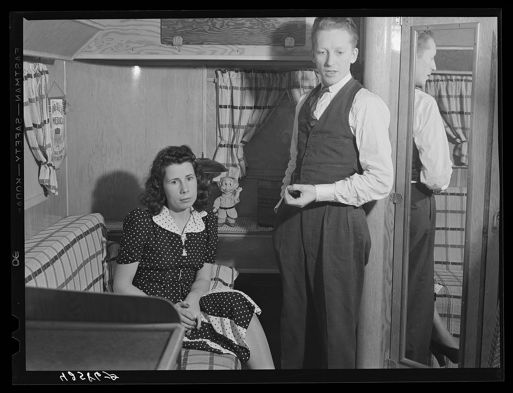 Mr. and Mrs. C. Farnsworth live in a trailer which they bought about three months ago. He works at the Bath Iron Works. They…