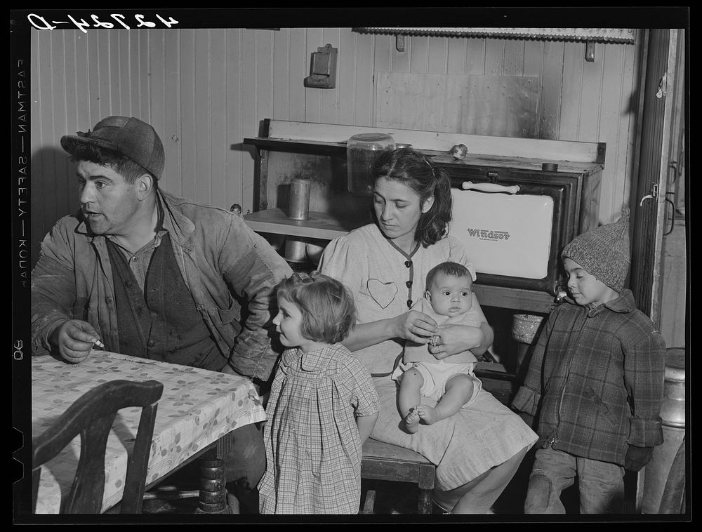 [Untitled photo, possibly related to: Dennis DeCosta, Portuguese FSA (Farm Security Administration) client and his family.…