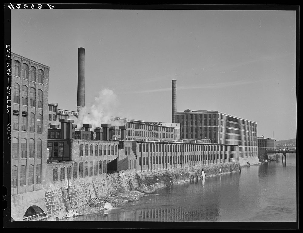 Giant textile mills in Lawrence, Massachusetts. Sourced from the Library of Congress.