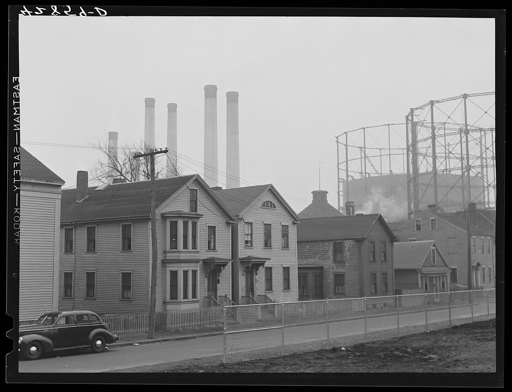 Near the waterfront in New Bedford, Massachusetts. Sourced from the Library of Congress.