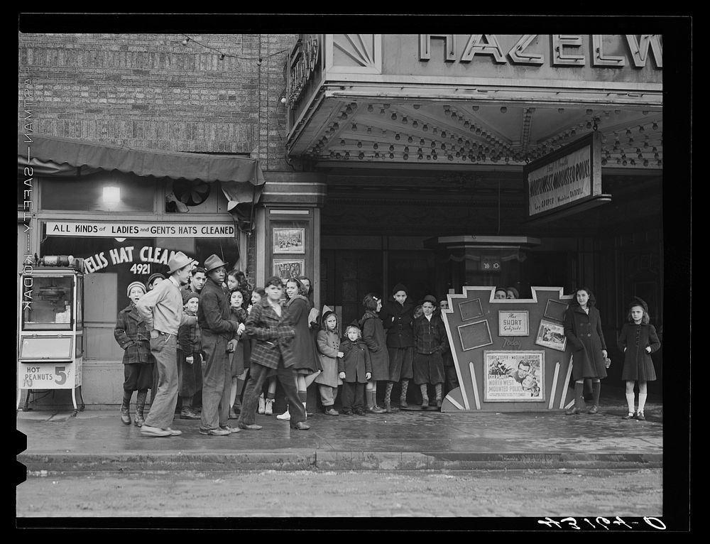 Children at a movie house on Sunday, Pittsburgh, Pennsylvania. Sourced from the Library of Congress.