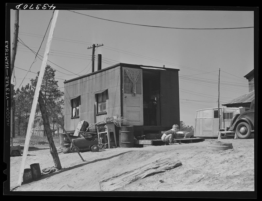 [Untitled photo, possibly related to: Trailer in a settlement for workers from Fort Bragg, near Manchester, North Carolina].…