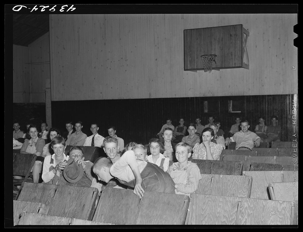[Untitled photo, possibly related to: School teachers in Centralhatchee, Georgia, have organized movies in the school…