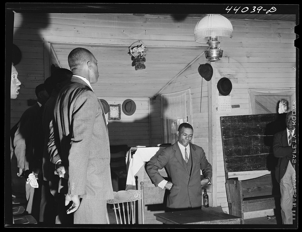 During church service in a  church in Heard County, Georgia. Sourced from the Library of Congress.