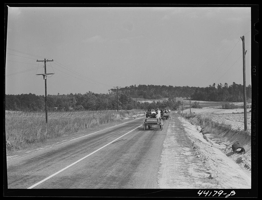 [Untitled photo, possibly related to: Going to town on Saturday afternoon. Greene County, Georgia]. Sourced from the Library…