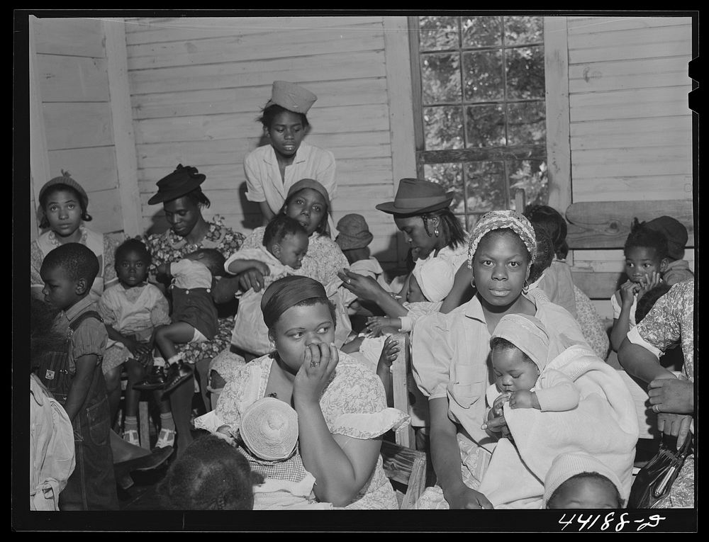 [Untitled photo, possibly related to: At a cooperative prenatal clinic near Woodville. Greene County, Georgia]. Sourced from…