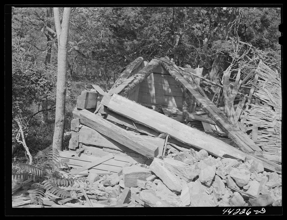 The remains of one of Greene County's earliest houses. Greene County, Georgia. Sourced from the Library of Congress.