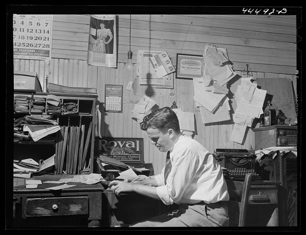 Mr. Cary Williams, editor of the Greene County newspaper the "Greensboro Herald Journal." Greensboro, Georgia. Sourced from…