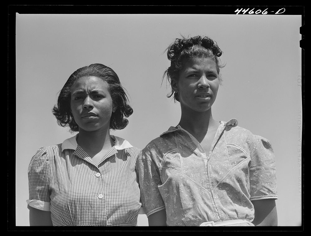 Two daughters of Mr. Buck Grant, preacher and FSA (Farm Security Administration) borrower. Near Union Point, Greene County…