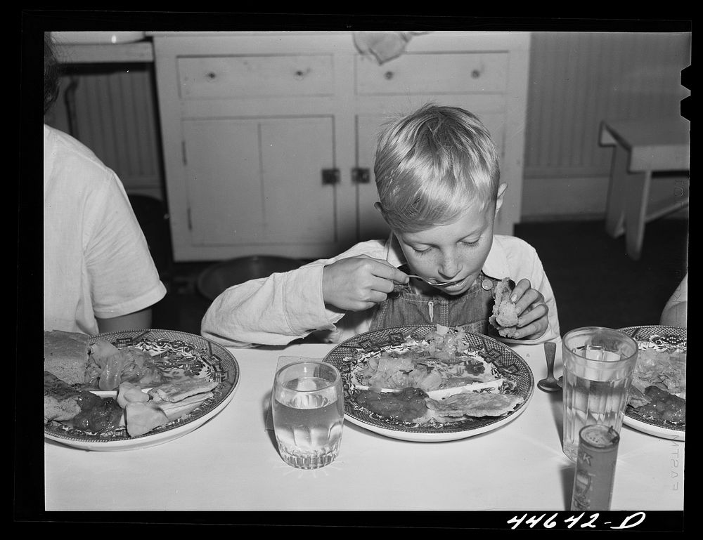 [Untitled photo, possibly related to: Eating a five-cent hot lunch at the Woodville public school. Greene County, Georgia].…