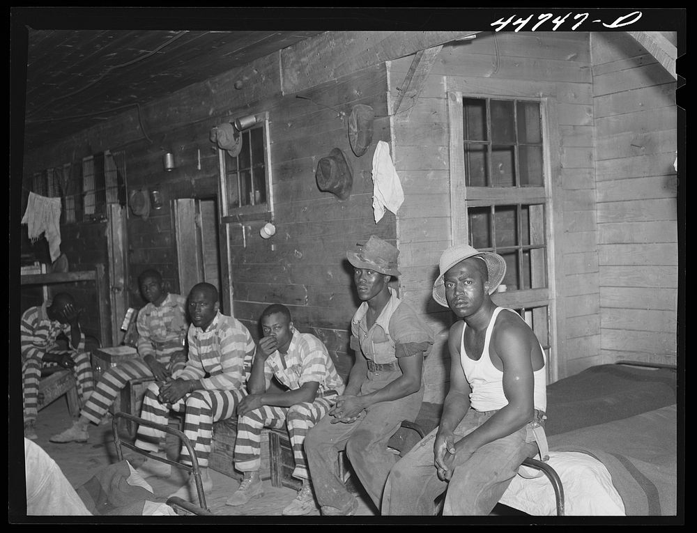 In the convict camp in Greene County, Georgia. Sourced from the Library of Congress.