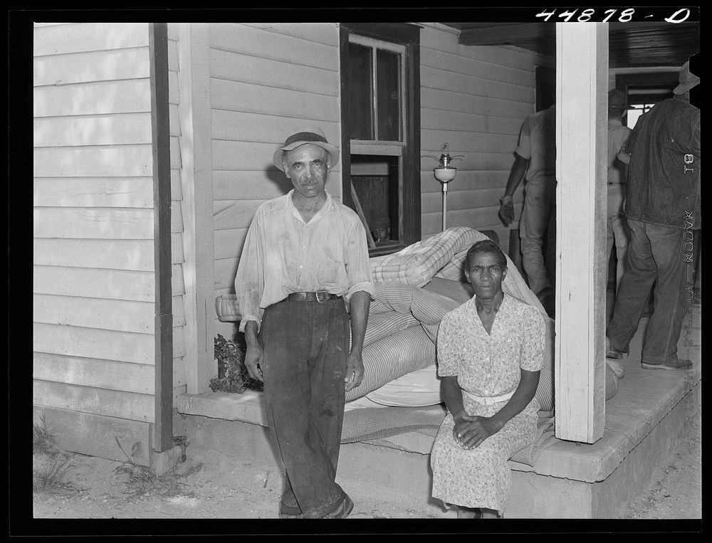  farmer and his wife getting ready to move out of the area being taken over by the Army in Caroline County, Virginia.…