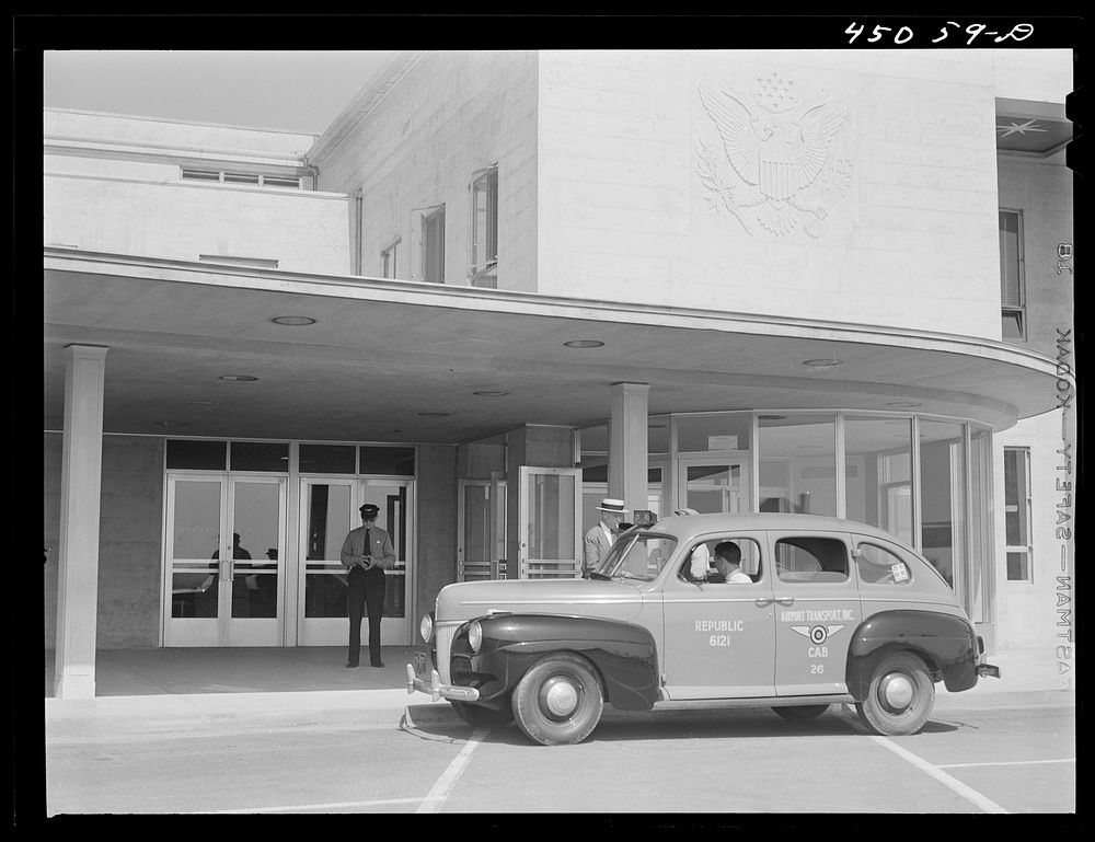 One of the fleet of airport taxicabs. Municipal airport, Washington, D.C.. Sourced from the Library of Congress.