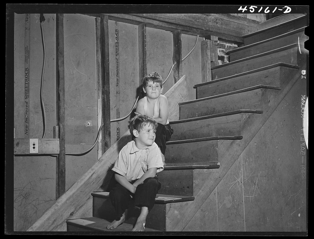 [Untitled photo, possibly related to: Two of the children of Warren Franklin, FSA (Farm Security Administration) client of…