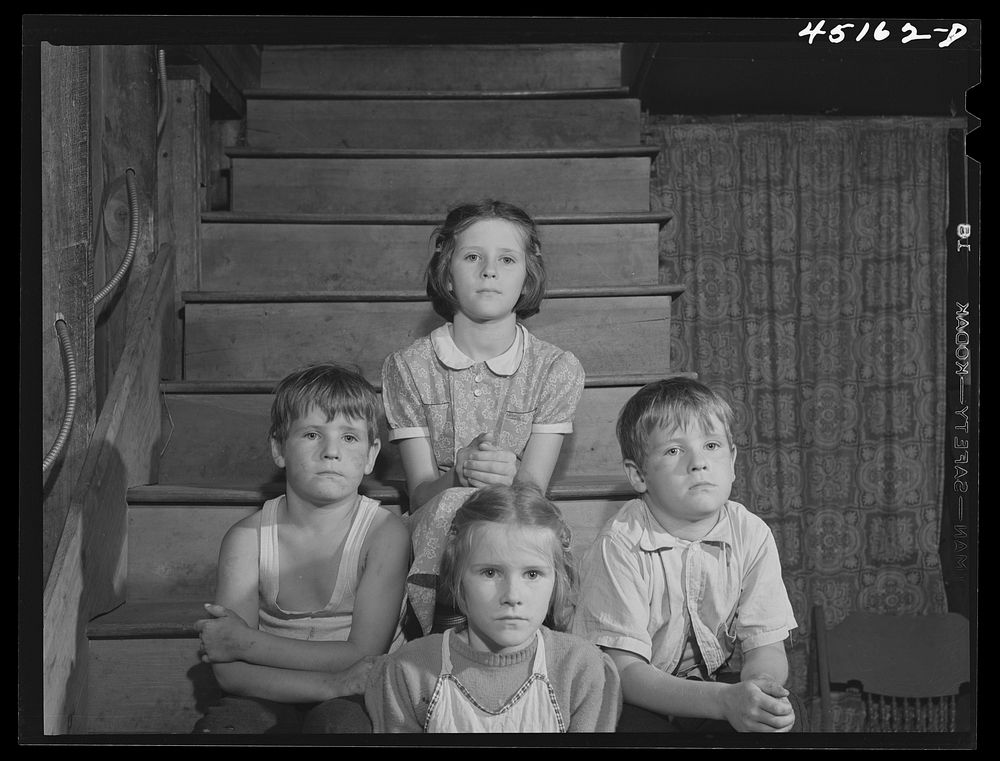 Children of Warren Franklin, FSA (Farm Security Administration) dairy farmer near Guilford, Vermont. Sourced from the…