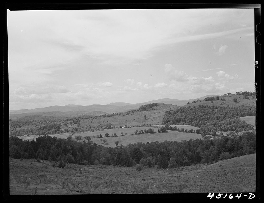 Farm landscapes near Springfield, Vermont. Sourced from the Library of Congress.