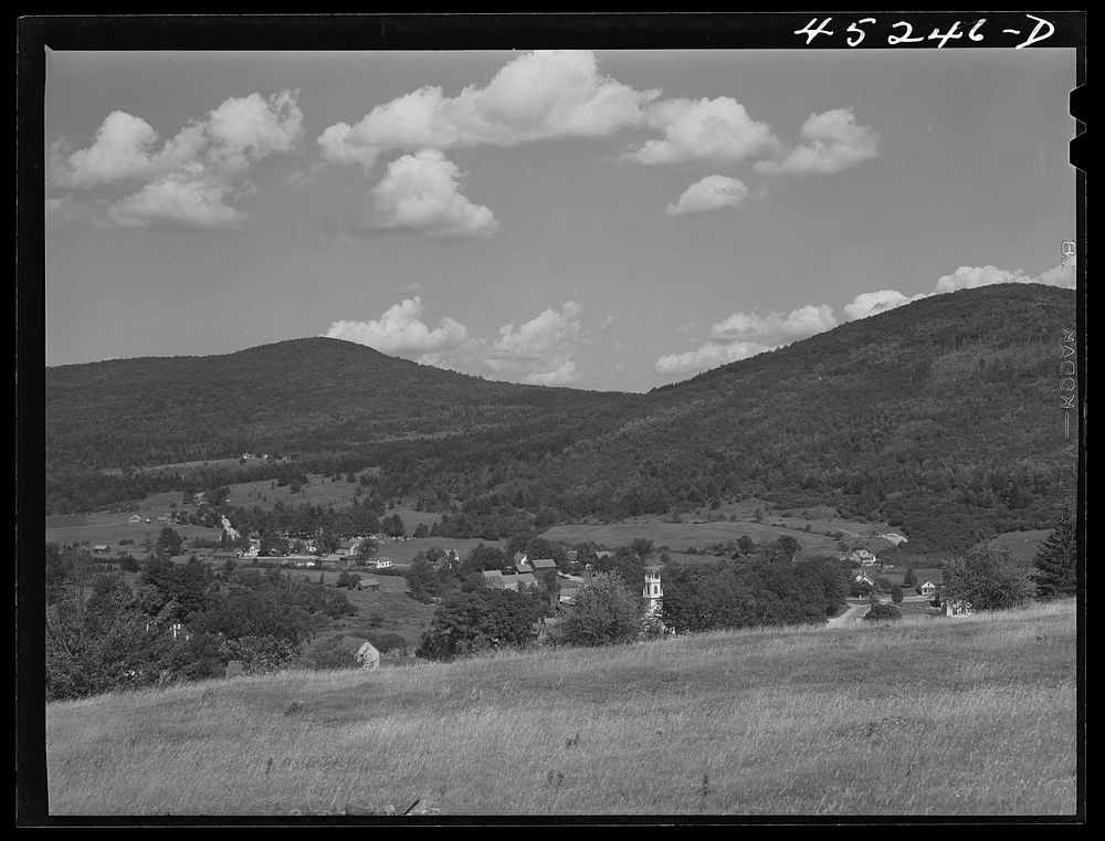 View of the town of Weston, Vermont. Sourced from the Library of Congress.