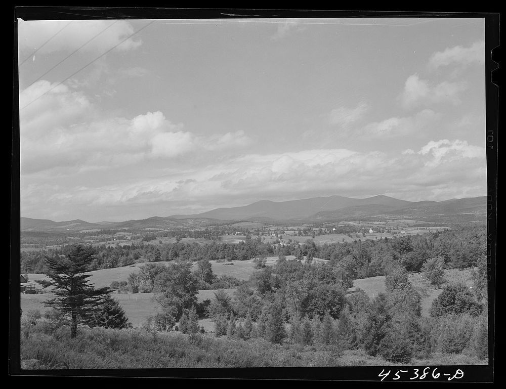Distant view of the town of Mount Holly, Vermont. Sourced from the Library of Congress.