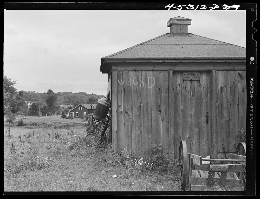 Numbers are painted on all farm building for auctioning in the area being taken over by Pine Camp. Pine Camp, New York.…