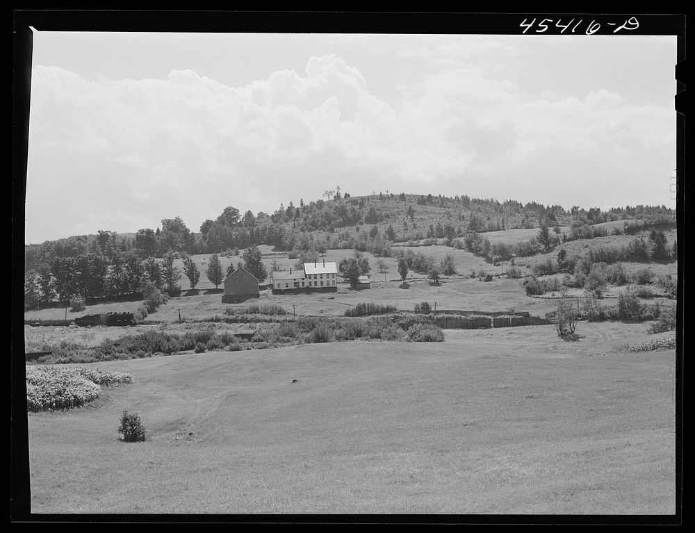 Hillside farm near Ludlow, Vermont. Sourced from the Library of Congress.