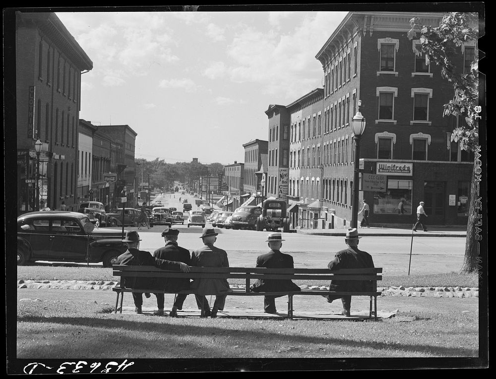 In the square, facing the main street in Saint Albans, Vermont. Sourced from the Library of Congress.