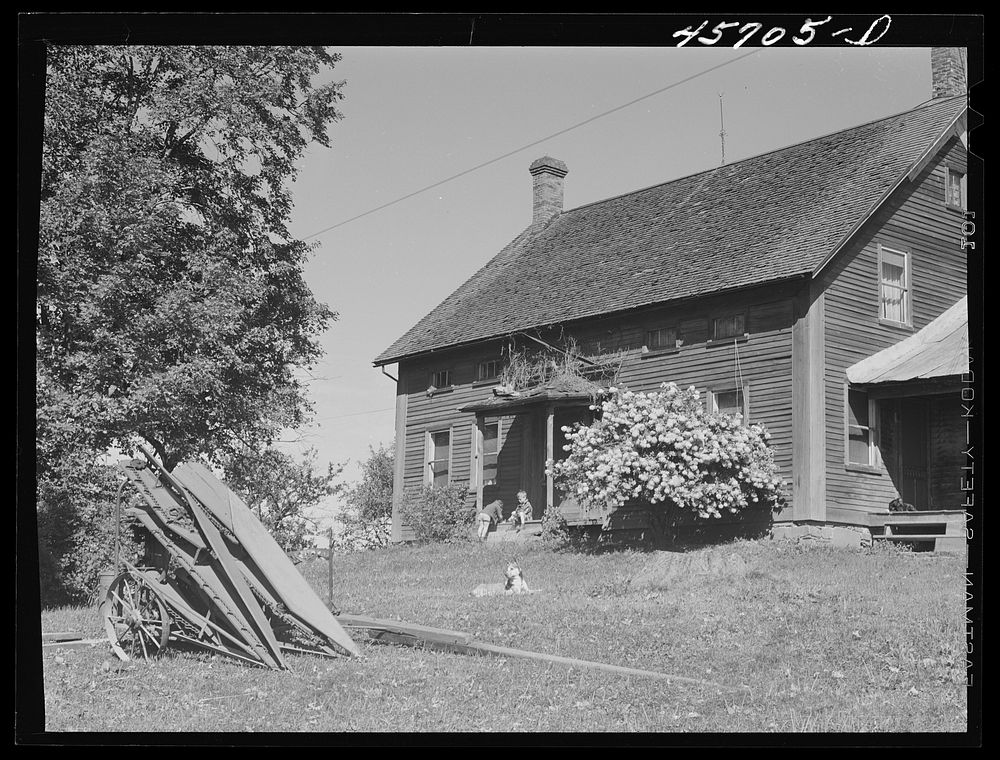 [Untitled photo, possibly related to: The home of the Gaynor family on a farm near Fairfield, Vermont]. Sourced from the…