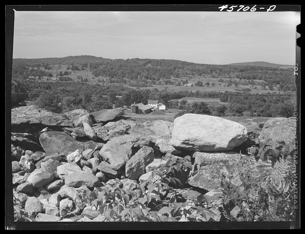 Farm landscape near Fairfield, Vermont. Sourced from the Library of Congress.