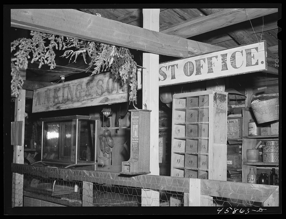 An exhibit in the antique building at the World's Fair. Tunbridge, Vermont. Sourced from the Library of Congress.