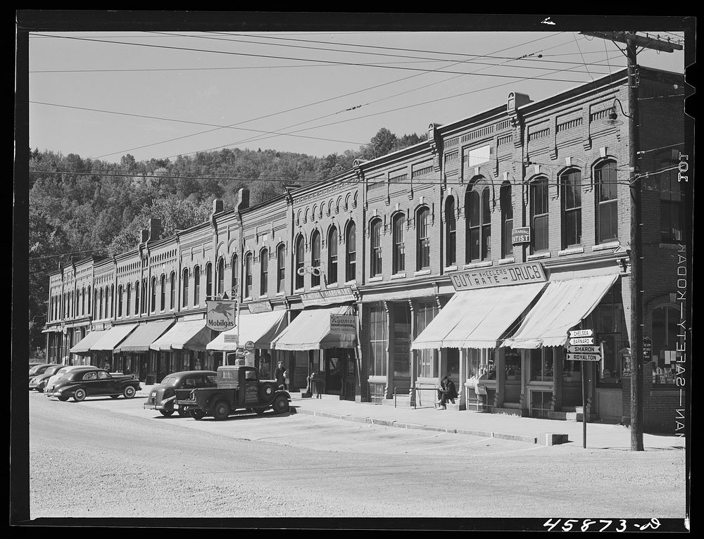 South Royalton, Vermont. The main street. Sourced from the Library of Congress.