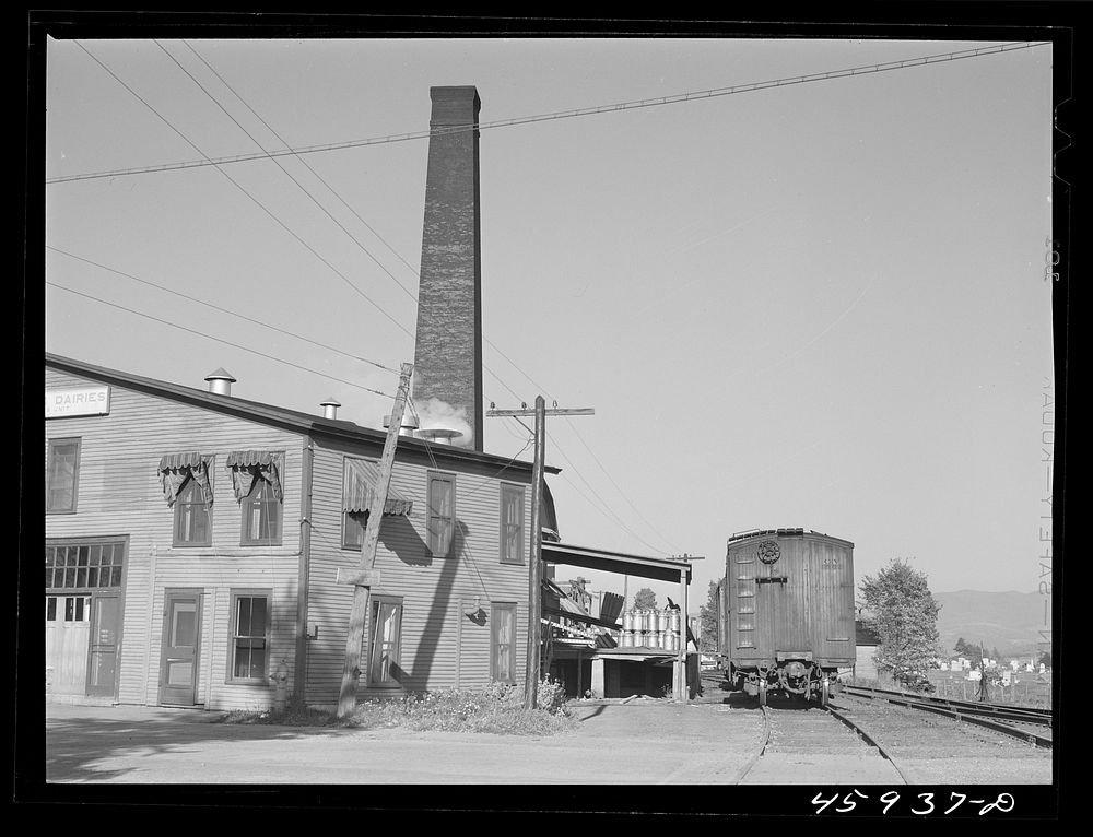 [Untitled photo, possibly related to: At a New England Dairies creamery in Enosburg Falls, Vermont]. Sourced from the…