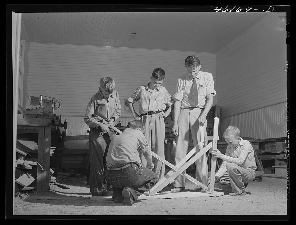 White Plains, Greene County, Georgia. The vocational school. Sourced from the Library of Congress.