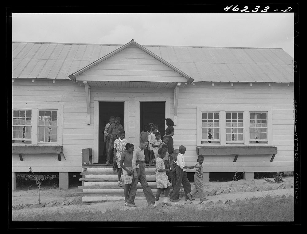 Mosquito Crossing, Greene County, Georgia. The new  school. Sourced from the Library of Congress.
