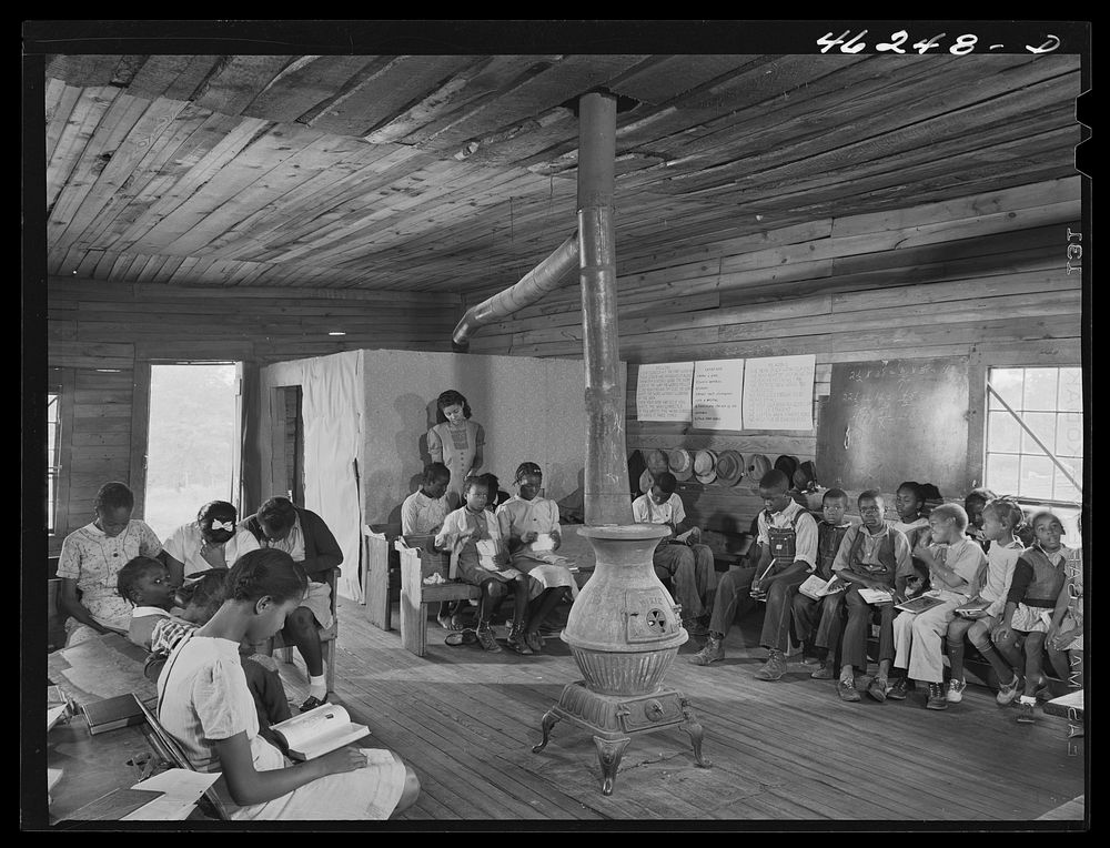 Veazy, Greene County, Georgia. The one-teacher  school in Veazy, south of Greensboro. Sourced from the Library of Congress.