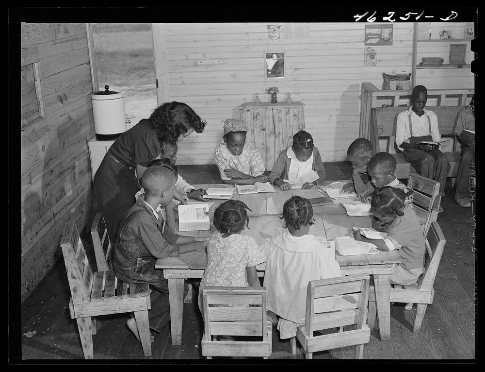 Mosquito Crossing, Greene County, Georgia. The new school for  children. Sourced from the Library of Congress.