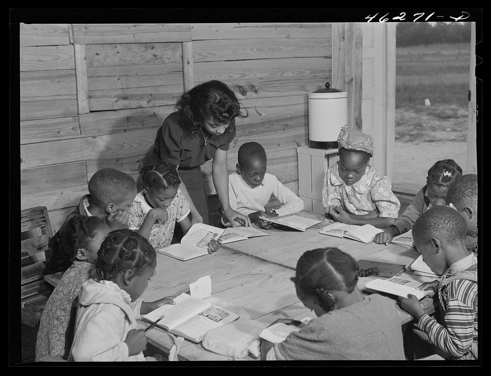 [Untitled photo, possibly related to: Mosquito Crossing, Greene County, Georgia. The new school for  children]. Sourced from…