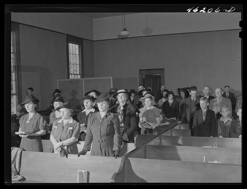 White Plains, Greene County, Georgia. Services at the Methodist church in White Plains. Sourced from the Library of Congress.