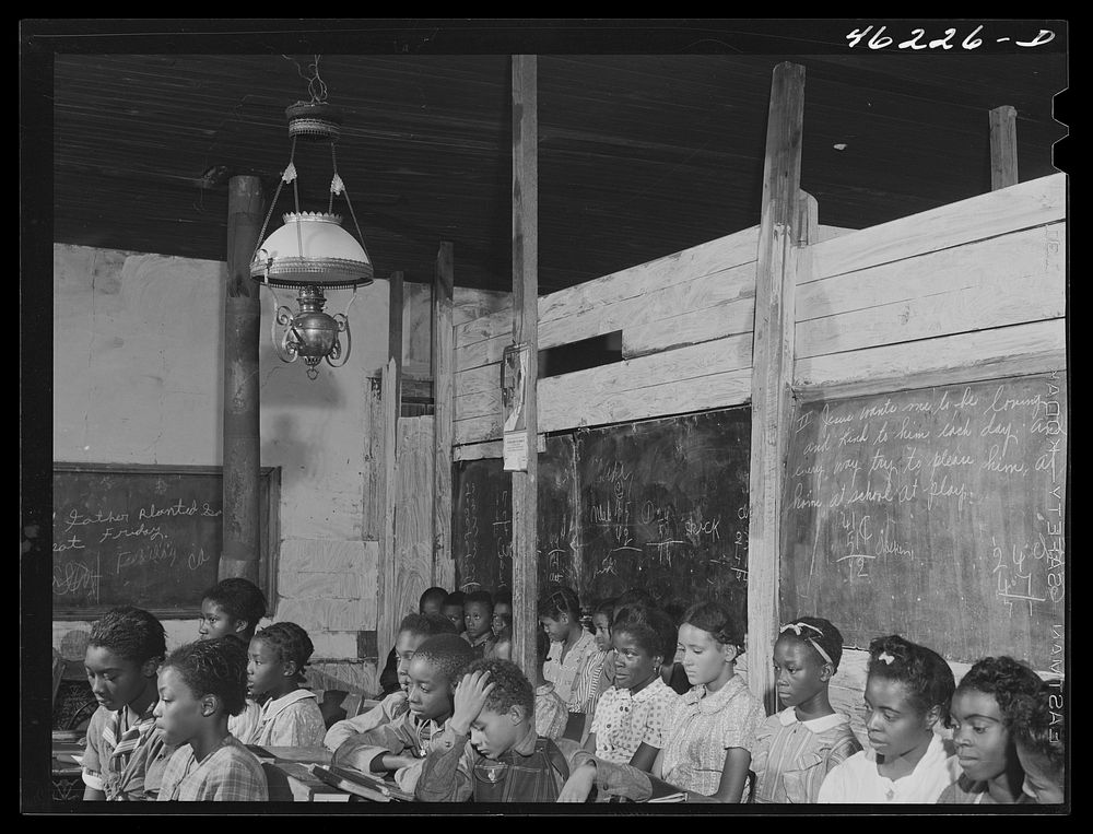 White Plains, Greene County, Georgia. The three-teacher  school. Sourced from the Library of Congress.