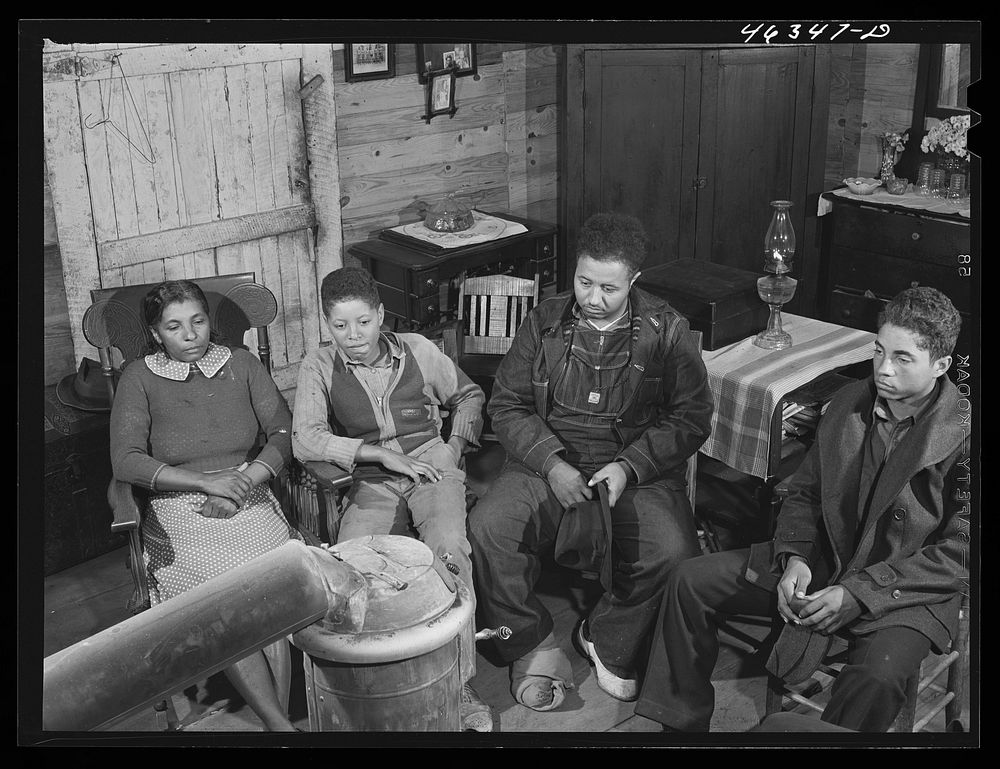 [Untitled photo, possibly related to: Mrs. Edgar Jones and her son, FSA (Farm Security Administration) clients near…