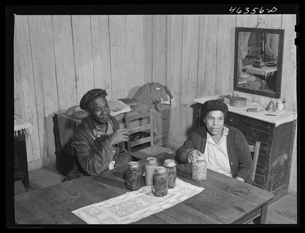 Mr. John Armour and his wife, FSA (Farm Security Administration) clients, Meadow Crest community, Greene County, Georgia.…