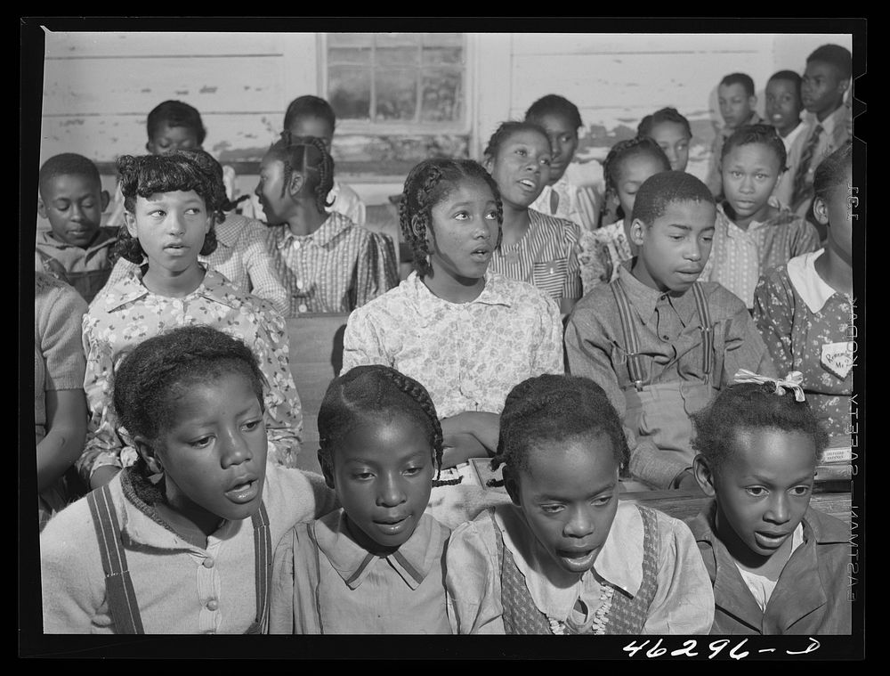 Siloam, Greene County, Georgia. Singing class in the  school. Sourced from the Library of Congress.