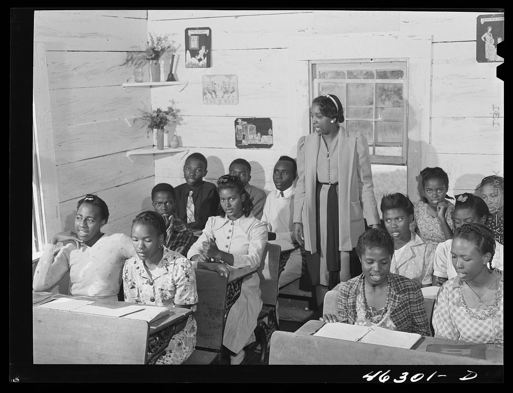 [Untitled photo, possibly related to: Siloam, Greene County, Georgia. Singing class in a  School]. Sourced from the Library…