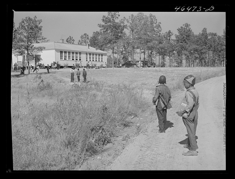 [Untitled photo, possibly related to: Boyd Jones coming to school at the Alexander community center, Greene County…