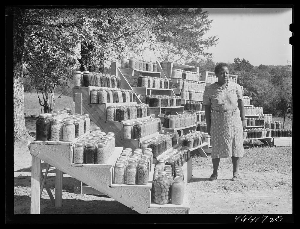 [Untitled photo, possibly related to: FSA (Farm Security Administration) family with the 1000 cans of fruit, vegetables…