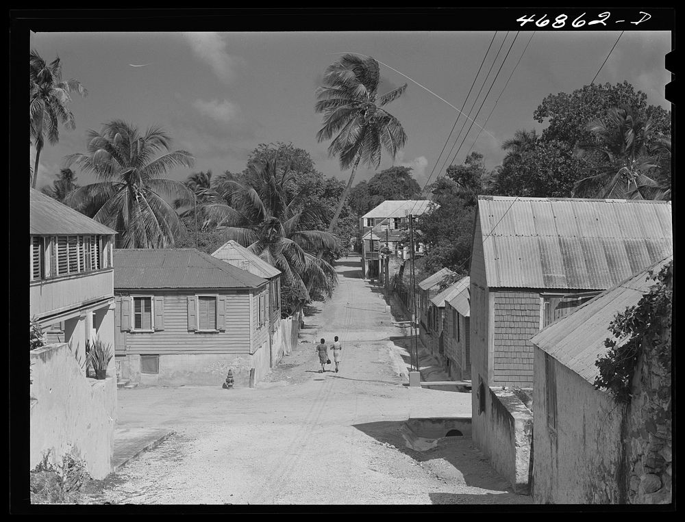 Christiansted, Saint Croix Island, Virgin Islands. A street. Sourced from the Library of Congress.