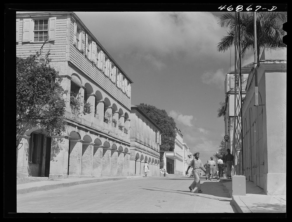 [Untitled photo, possibly related to: Frederiksted, Saint Croix Island, Virgin Islands. Main street]. Sourced from the…