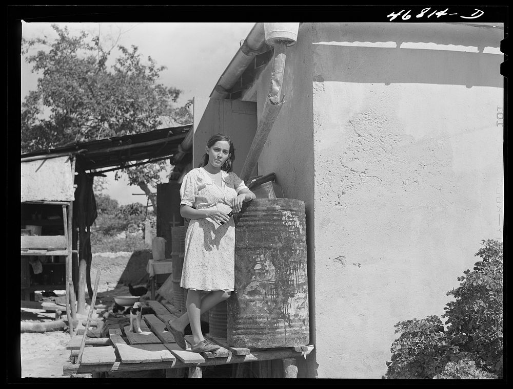 Christiansted, Saint Croix Island, Virgin Islands (vicinity). Puerto Rican woman living in one of the "villages"…