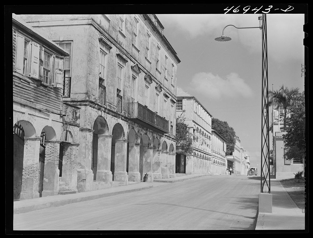 Frederiksted, Saint Croix Island, Virgin Islands. Main street. Sourced from the Library of Congress.